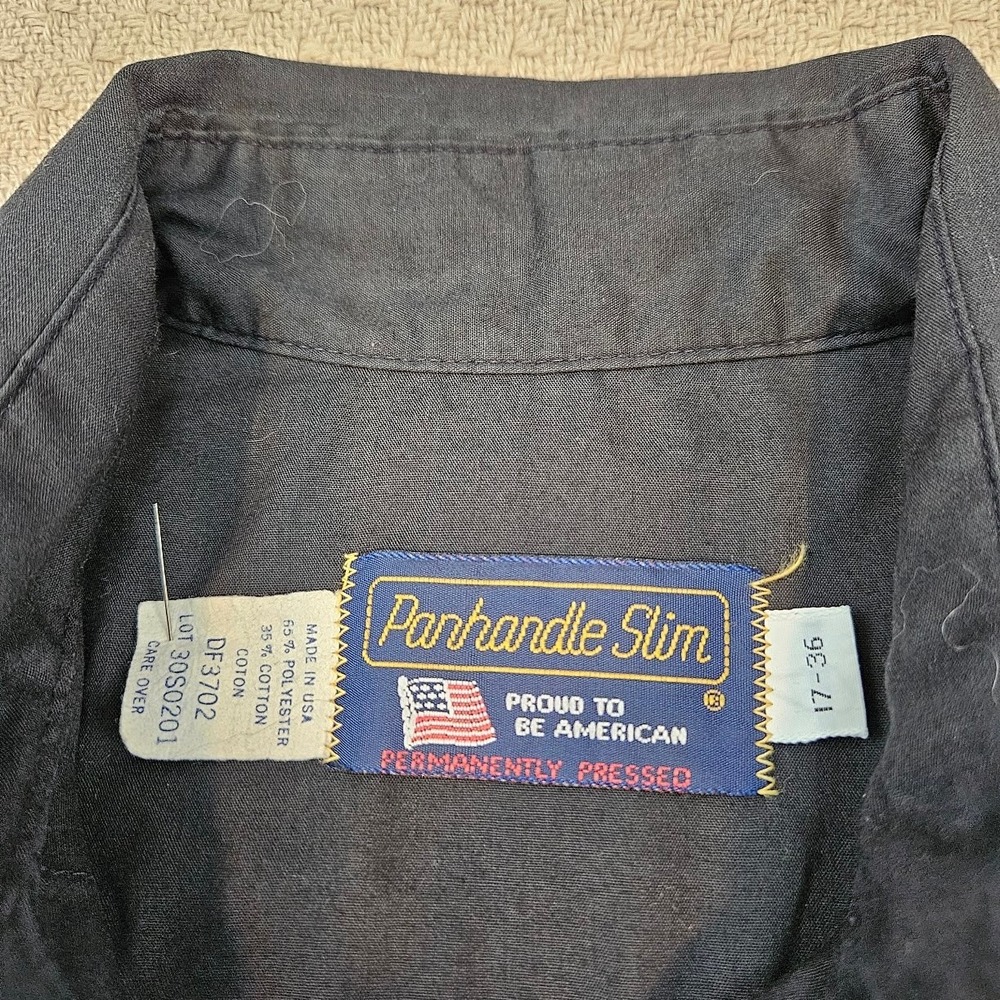Panhandle Slim Mens Long Sleeve Western Pearl Snap Shirt Grey 17-36 - Picture 3 of 14